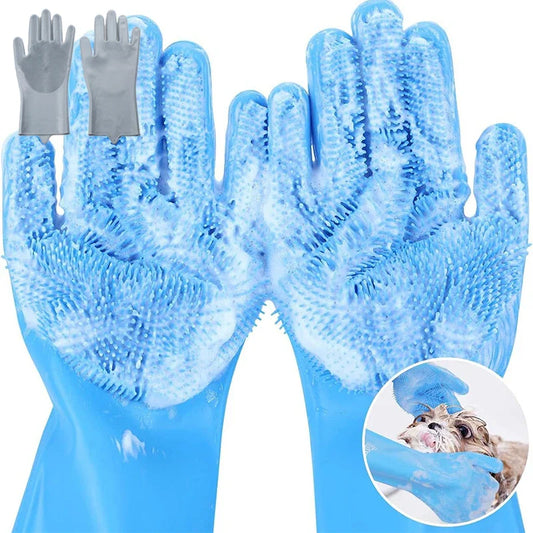 2-Pack Pet Grooming Gloves for Dogs & Cats – Bathing, Massage & Hair Removal