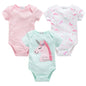 3/6 PCS Baby Cotton Bodysuits Set Short Sleeve Summer Outfits for Newborn Boys & Girls 0–12 Months
