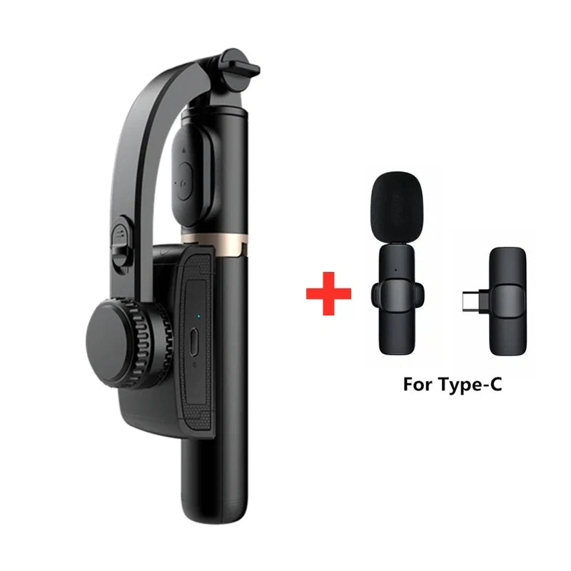 Roreta 2024 NEW Gimbal Stabilizer Selfie Stick Foldable Wireless Tripod with Bluetooth Shutter Monopod for IOS Android