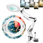 72-LED 8X/10X USB Illuminated Magnifying Lamp — 3-Color Adjustable LED Magnifier with Clamp for Soldering, Crafts, Repair & Skincare