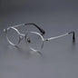 YIMARUILI Luxury Titanium Round Glasses – Retro Wide-Rimmed Frame