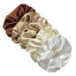 10/5 Pcs Satin Hair Scrunchies Set for Women & Girls – Soft Silk Elastic Hair Bands | Elegant Solid Color Ponytail Holders & Headwear Accessories