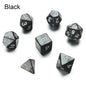 7-Piece Black Polyhedral Dice Set for D&D TRPG Tabletop RPG, Board & Card Games