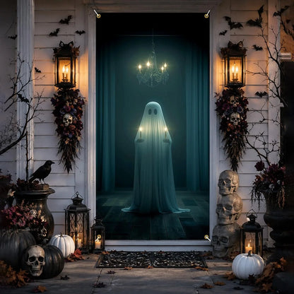 Halloween Ghost Door Banner - 90 x 180 cm