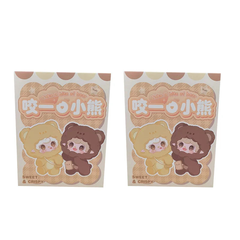 Plush Bear Blind Box Keychain - Cute Mini Mystery Doll Backpack Pendant Collectible Surprise Gift