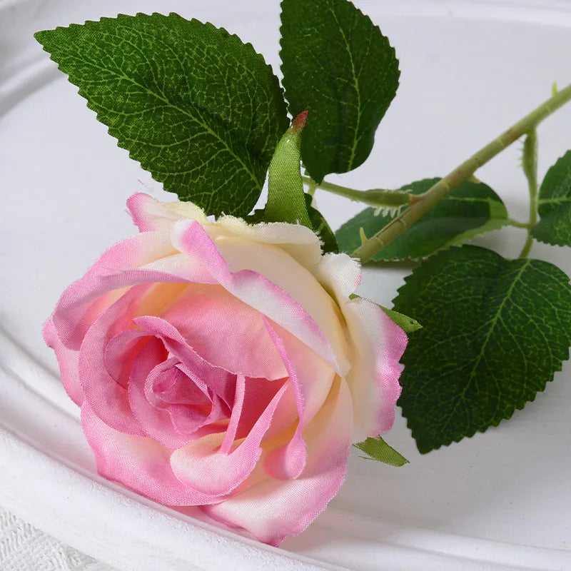 Artificial Silk Rose - Single Stem, 55 cm, 13 Colors, Realistic Foam Petals for Weddings, Home Decor & Gifting