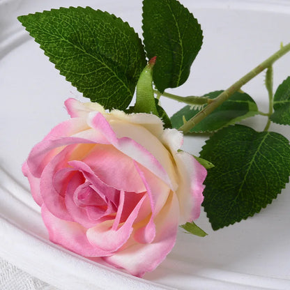 Artificial Silk Rose - Single Stem, 55 cm, 13 Colors, Realistic Foam Petals for Weddings, Home Decor & Gifting