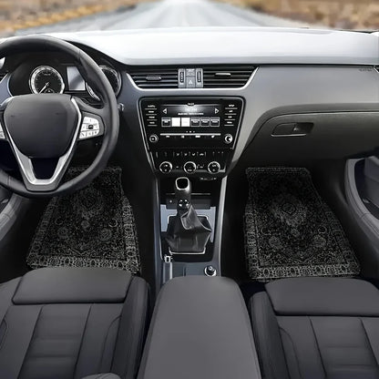 Bandana Print Rectangular Car Floor Mats - Synthetic Fiber Auto Interior Carpets