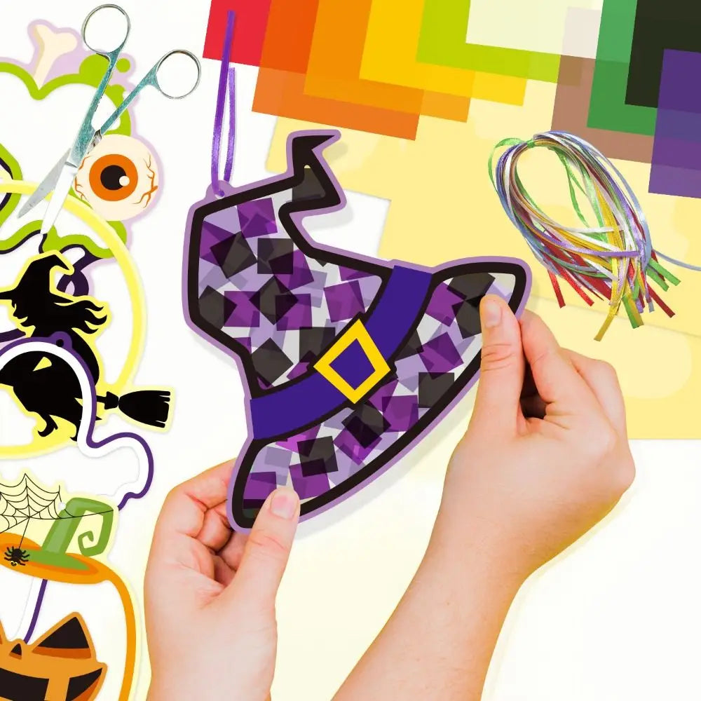Halloween Handmade Paper-Cutting DIY Decoration Set - Cute Spooky Handcrafted Paper Craft for Home, Party & Family Activity - Set 1 & Set 2