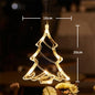 Battery-Operated Christmas LED Snowflake & Santa Hanging Window Ornaments – Warm White Holiday Decor