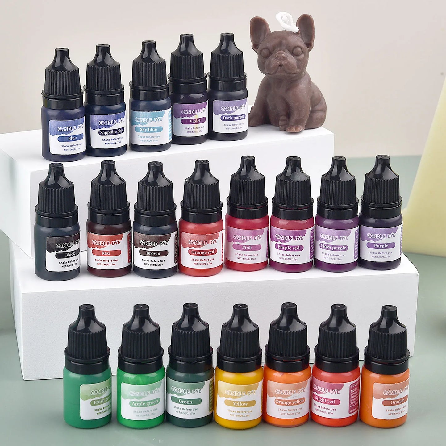 5 ml (0.17 fl oz) Liquid Candle Wax Colorant – Non-Toxic High-Concentration Pigment for Soy Candles & Soap DIY