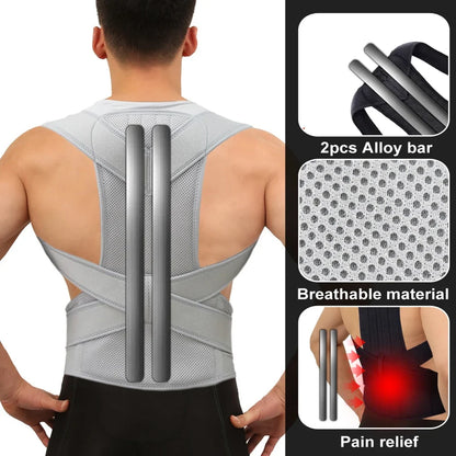 Adjustable Upper Back Posture Corrector – Clavicle & Shoulder Support Brace for Men & Women