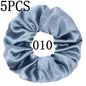 10/5 Pcs Satin Hair Scrunchies Set for Women & Girls – Soft Silk Elastic Hair Bands | Elegant Solid Color Ponytail Holders & Headwear Accessories