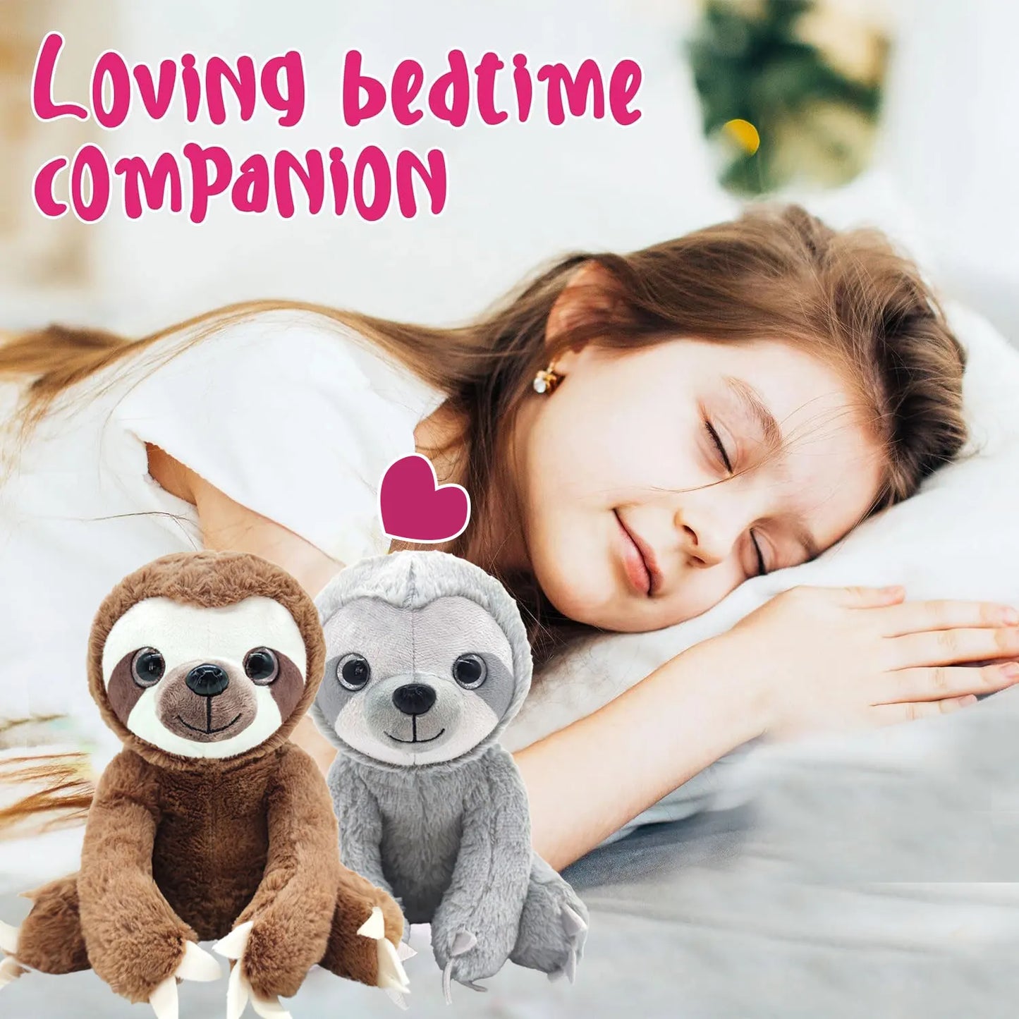 Realistic Sloth Plush Toy 25 cm (9.8 in) Soft PP Cotton Stuffed Animal Cuddly Sloth Doll Birthday Holiday Gift for Kids