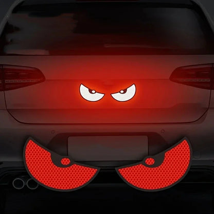 Reflective Devil Eye Car Stickers - 2-Pack Visibility & Safety Decals