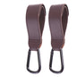 Baby Stroller Hook PU Leather Adjustable Pram Bag Hanger Travel Accessory