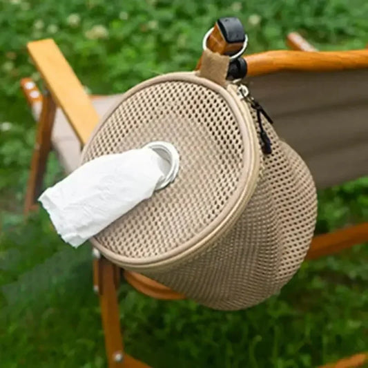 Portable Camping Toilet Paper Holder with Hook - Hanging Tissue Roll Case for Tent, Car & Outdoor