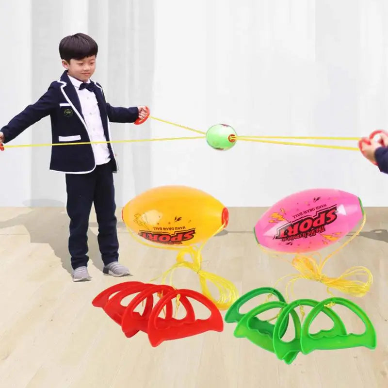 Hand-Pulled Shuttle Ball Toy – Elastic Pull Ball for Kids, Arm Strength Training & Outdoor Games, 20×10 cm (7.9×3.9 in)