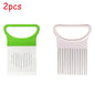 Colorful Onion Slicer & Holder - Stainless Steel Potato Chip Style Vegetable Slicer (1/2/3/4-Pack)