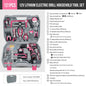 Pink Cordless Electric Screwdriver & Home Repair Tool Kit - Complete Set with Drill Bits, Hammer & Carry Case
