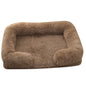 Plush Dog Bed with Removable Cover – Thickened Winter Pet Sofa Pad, Square, Small & Large