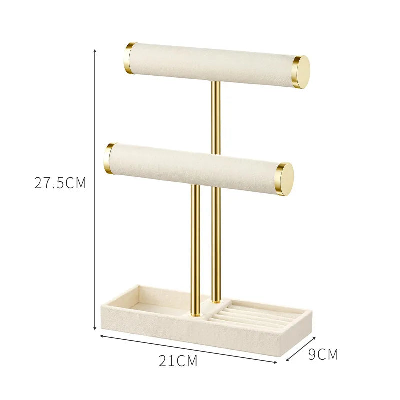 Multi-Functional Two-Level T-Style Bangle Stand for Bracelet, Bangle & Jewelry Storage