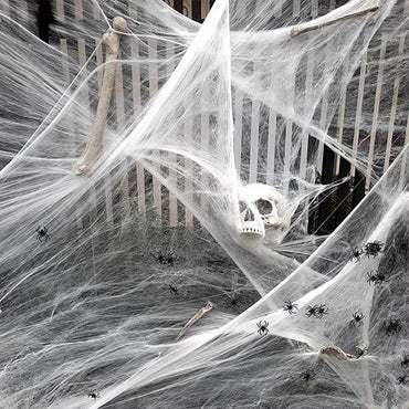 Stretchy Spider Web Halloween Decoration with Spider