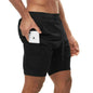 Men’s 2-in-1 Camo Running Shorts — Quick-Dry Gym Fitness Training Shorts with Inner Compression Layer for Summer Workouts