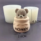Cute Bear Honey Jar Silicone Mold 10x10x2 cm (3.9 x 3.9 x 0.8 in) - Reusable Mold for Candle Making, Chocolate, Ice, Soap & Plaster