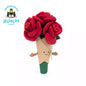 Plush Bunny & Crimson Dragon Toy with Rose Bouquet – Valentine's Day Stuffed Animal Gift