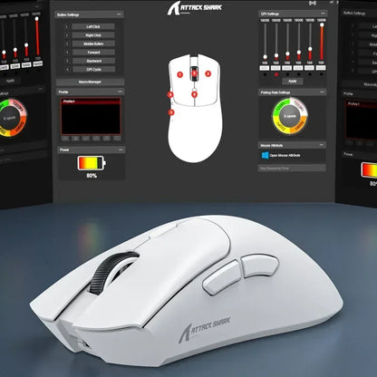 Wireless Gaming Mouse 18000 DPI — 1000Hz Polling, Tri-Mode (Bluetooth/2.4GHz/Wired), Rechargeable 6-Button Macro Mouse