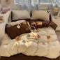 Brown Striped Bedding Set - Duvet Cover, Flat Sheet & Pillowcases (Single/Twin/Full/Queen)