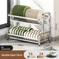 stainless steel Dish Dryer Rack,Compact Kitchen Dish Rack,Screeper Set,Large Rust Proof Dish Screeper With Utensils Holder