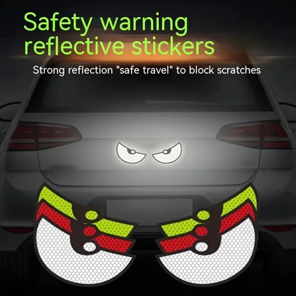 Reflective Devil Eye Car Stickers - 2-Pack Visibility & Safety Decals