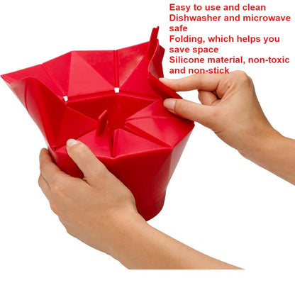 Foldable Silicone Microwave Popcorn Bowl – Heat-Resistant, Dishwasher Safe DIY Popcorn Maker