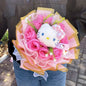 Kawaii Cat Plush Bouquet with Artificial Flowers — Cute Plush Doll Gift for Her, Valentine, Birthday, Graduation