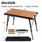 Folding IGT Camping Table — Lightweight Aluminum Roll-Up Backpack Table with Adjustable Legs for BBQ & Outdoor (95×45×38–55 cm / 37.4×17.7×15–21.7 in)