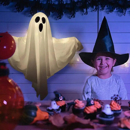 LED Glow Ghost Pendant, 50 x 40cm, White or Orange