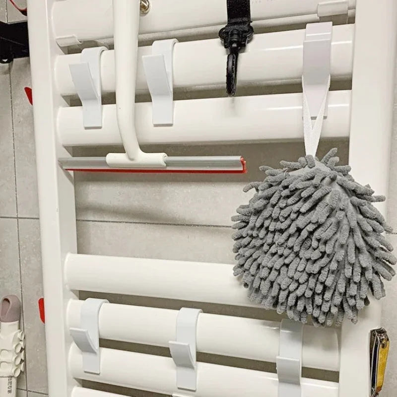 Radiator Towel Hooks for Heated Rails – 2-Pack or 6-Pack Plastic Hangers for Towels, Clothes & Scarves