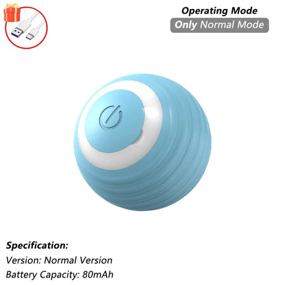 Rechargeable Interactive Cat Ball Toy — Automatic Rolling Smart Toy with Tail, LED & Obstacle Avoidance
