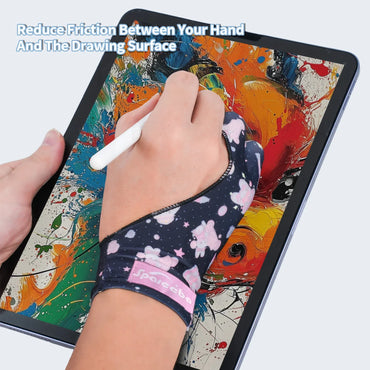 Two-Finger Drawing Glove for Graphics Tablets & Touchscreens – Sweatproof Artist Glove, Animal Print, Ambidextrous (S, M)