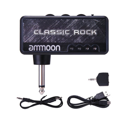 VITOOS Electric Guitar Plug Mini Headphone Amp Amplifier Heavy Rock Compact Portable