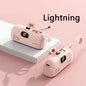 50000mAh Mini Capsule Power Bank 22.5W Fast Charging Portable External Battery with Built-in Cables & Digital Display Compatible with iPhone Huawei Samsung
