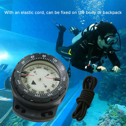 50M Luminous Dive Wrist Compass Waterproof Underwater Navigation with Elastic Cord