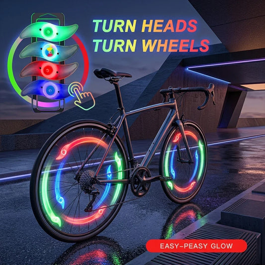 Bicycle Spoke Lights IP67 Waterproof LED Bike Wheel Lights Colorful Cycling Wheel Spoke Lamp Safety Warning Bike Accessories