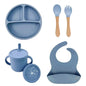 Food Grade Silicone Baby Feeding Dish Set Suction Plate Cup