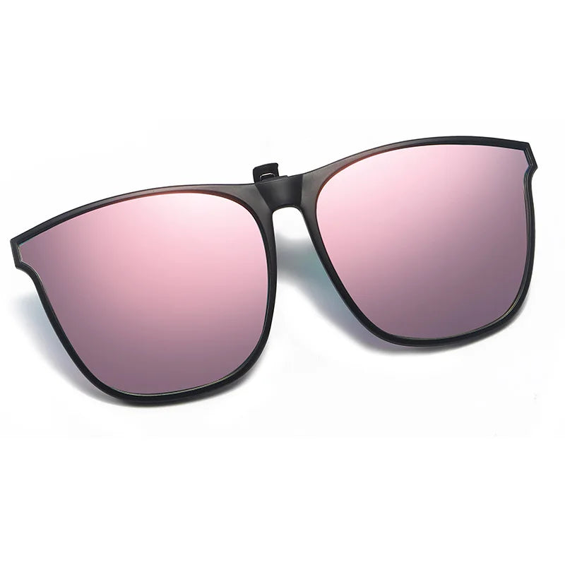 Polarized Clip-On Sunglasses for Men UV400 Anti-Glare Driving Square Shades
