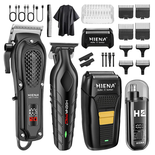 Rechargeable Cordless Electric Hair Clippers & Beard Trimmer Kit for Men – Professional Hair and Body Groomer