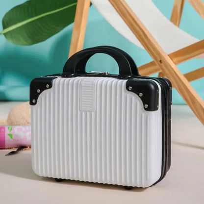 14-Inch Mini Travel Makeup Case — Hard Shell Cosmetic Organizer with Password Lock