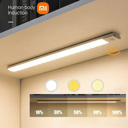 Motion Sensor USB Rechargeable LED Night Light – Wireless Wall & Cabinet Lamp, 3-Color Dimmable
